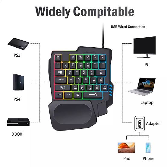 Teclado Ergonomico Gamer RGB K601 JEDEL - Image 2